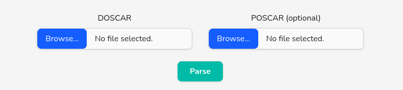 Screenshot of the DOS upload panel indicating the required files