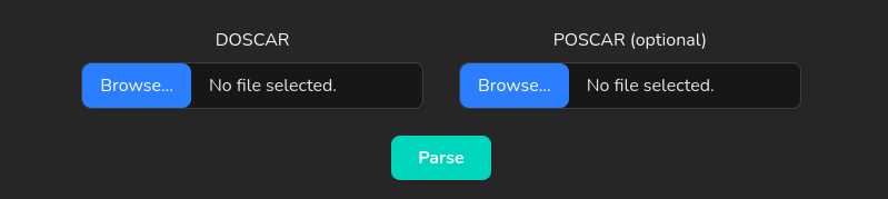 Screenshot of the DOS upload panel indicating the required files