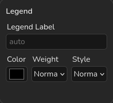 Per-filter legend panel for setting label text and label style
