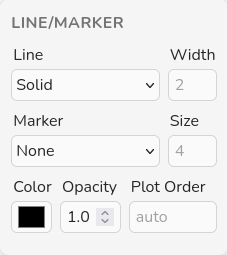 Screenshot of the Line/Marker panel in General Options.