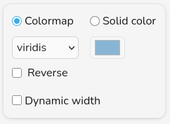 Screenshot of the coloring panel for filtered electronic band structure