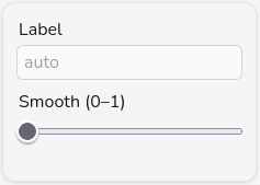 Screenshot of the label and smoothing panel for filtered electronic band structure